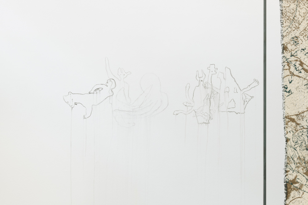 Claudia Losi; Animule (Figure Combinations), 2026; Mural (watercolour pencil, water), 50 x 1,600 cm